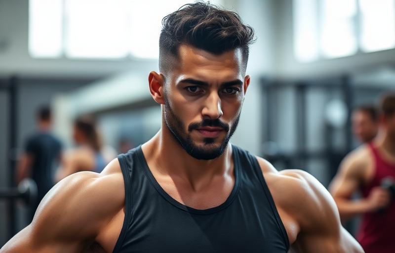 Professional athlete training with laser mental focus in modern high-performance gym, achieving peak athletic conditioning through combined physical and neurofeedback mental training